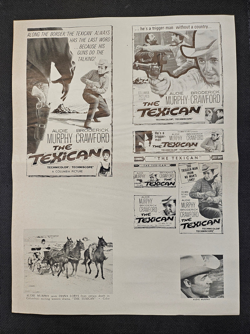 "The Texican" Original Movie Ad Mat Mold and Ad Clip Art Print