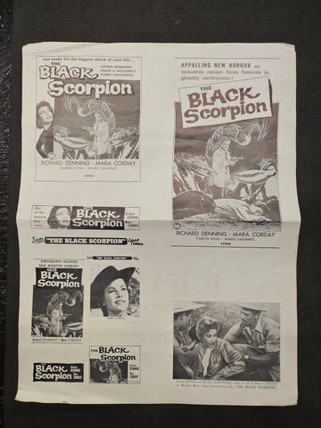 "The Black Scorpion" Original Movie Ad Mat Mold and Ad Clip Art