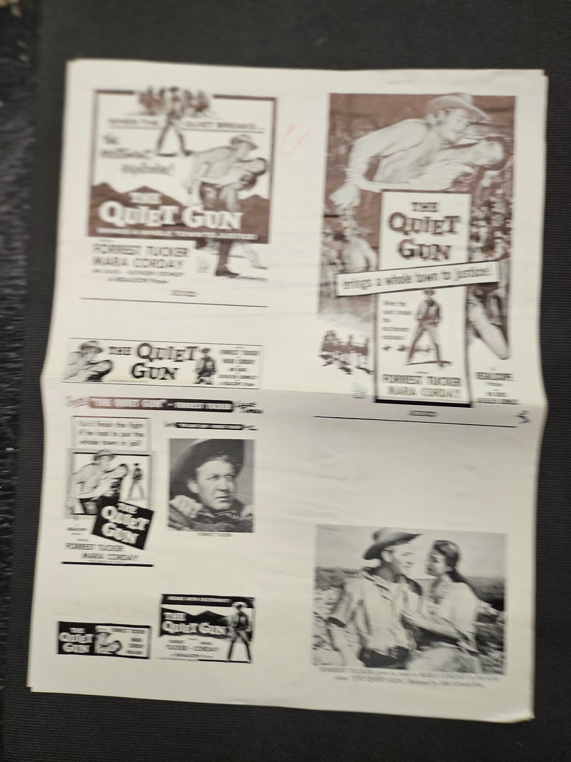"The Quiet Gun" Original Movie Ad Mat Mold and Ad Clip Art