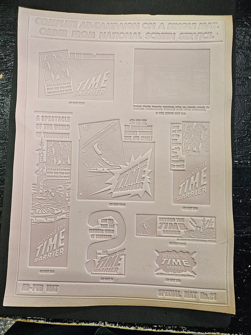 "Beyond The Time Barrier" Original Movie Ad Mat Mold