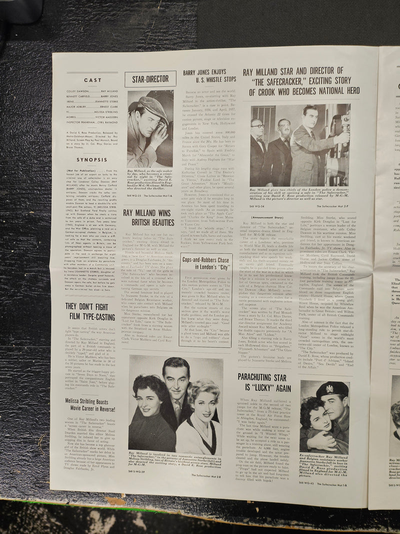 "The Safecracker" Original MGM Press Book