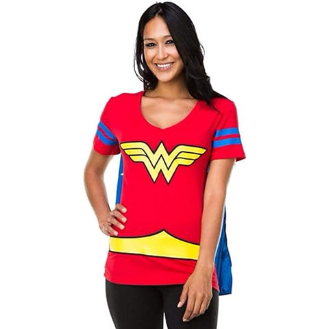 Wonder Woman Cosplay Shirt with Cape L
