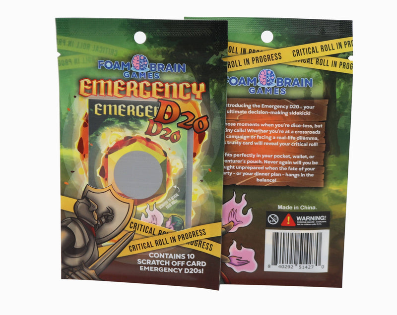 Emergency D20 Scratch Off Card (Includes 10 Cards)