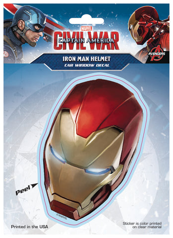 CAPTAIN AMERICA CIVIL WAR IRON MAN HELMET DECAL