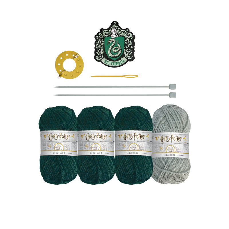 HP WIZARDING WORLD KNIT KIT SLYTHERIN HOUSE BOBBLE HAT