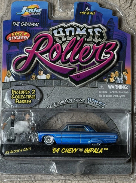 Jada Toys Homie Rollerz 64 Chevy Impala 1:64 Blue 1964 Chevy Vintage Toys
