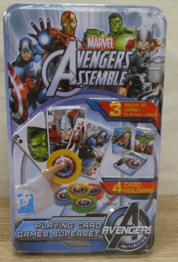 MARVEL AVENGERS ASSEMBLE Playing Card Games Superset - Tin Can - Factory Sealed