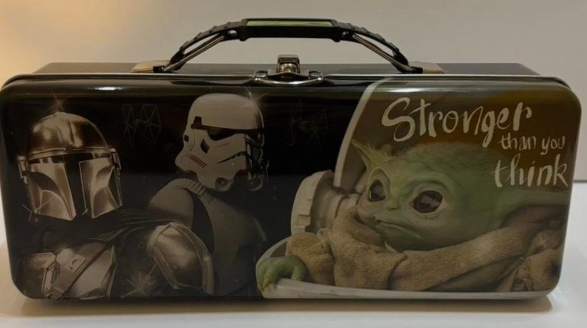 Star Wars Mandalorian Grogu Baby Yoda Tin Lunch Box Tool Box Metal Case
