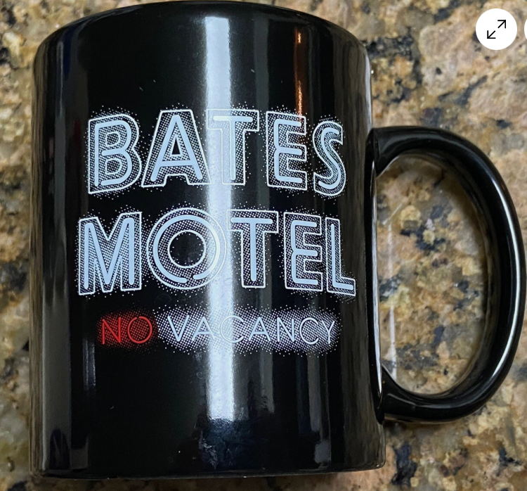 BATES MOTEL TV Show PROMO Black “Bloody Disgusting” Coffee Mug Rare