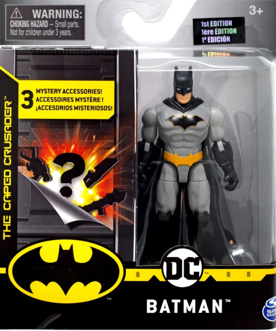 Batman: 4-Inch Action Figure with 3 Mystery Accessories-opened