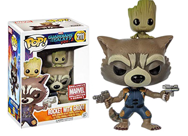 Funko Pop! Marvel Guardian of the Galaxy Vol. 2 Rocket with Groot Collector Corps Exclusive Bobble-Head #211