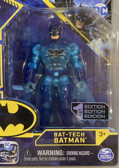2021 DC Spin Master Rare Translucent Blue Bat-Tech Batman 3.75” Action Figure-opened