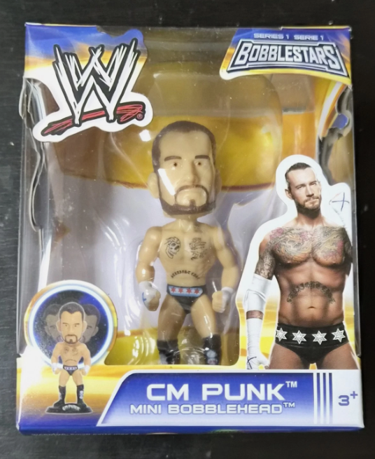 CM Punk Mini BobbleHead from BobbleStars Set Series 1 - New