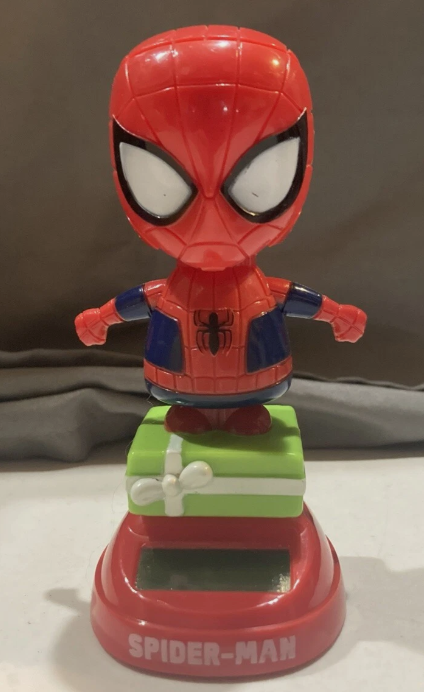 Solar Bobble Head Christmas Spider-Man On Present