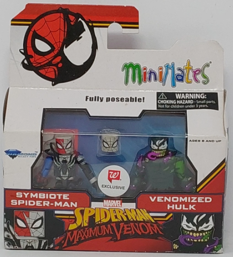 Minimates SpiderMan Maximum Venom Symbiote SpiderMan and Venomized Hulk