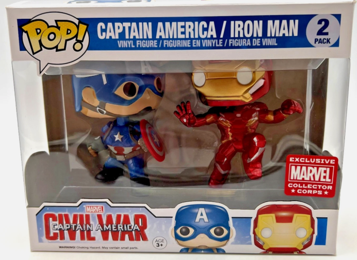 Funko POP! Marvel CAPTAIN AMERICA & IRON MAN 2-Pack Collector Corps