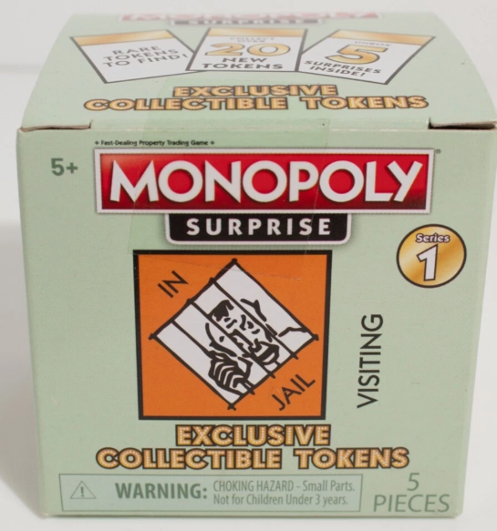 Monopoly Surprise Exclusive Series 1 Collectible Tokens 5 Pieces New 1 Box
