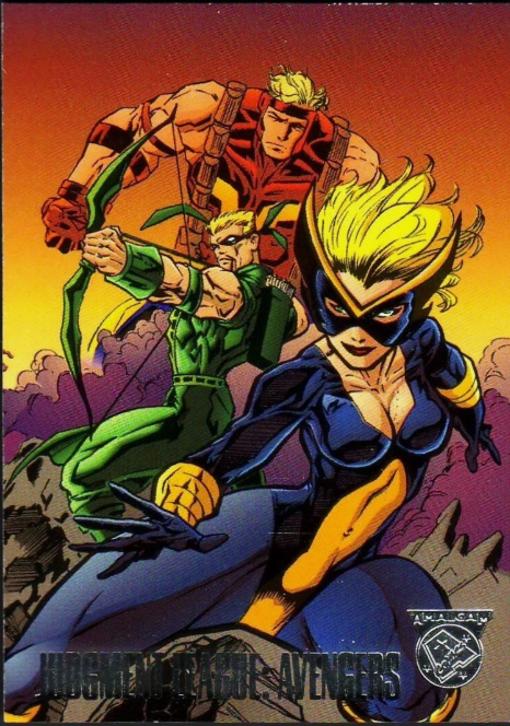 1996 AMALGAM BASE CARD 18 JLA: CANARY GOLIATH HAWKEYE