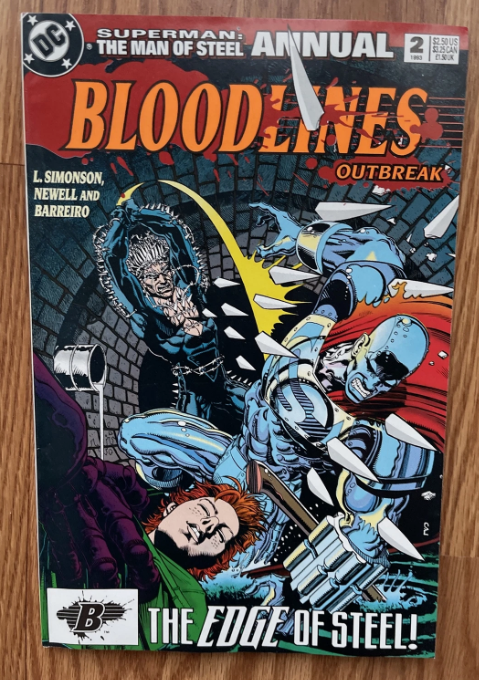 Bloodlines Outbreak DC Comic Book Issue 2 1993 Annual Superman Simonson