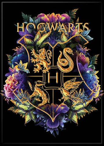 Harry Potter Hogwart's Crest on Black Magnet 2.5" x 3.5"