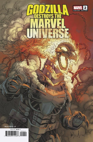 Godzilla Destroys the Marvel Universe (vol 1) #2 Dave Wachter Marvelized Ghost-Rider-Zilla Variant NM