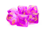 Old School 7 Piece DnD RPG Dice Set: Nebula - Light Purple