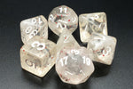 Old School 7 Piece DnD RPG Dice Set: Particles - Red Ice