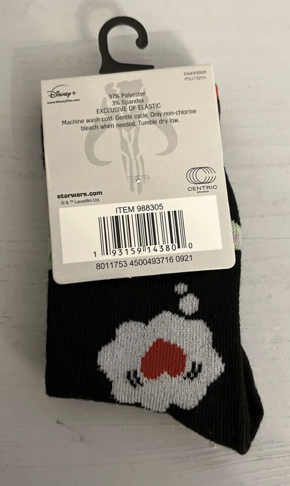Mandalorian Black Grogu Toddler Crew Sock size 10-4