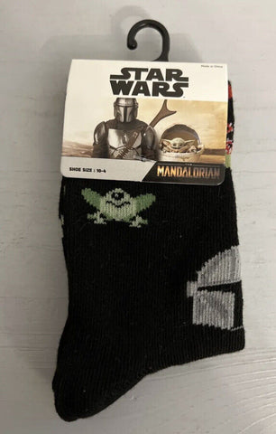 Mandalorian Black Grogu Toddler Crew Sock size 10-4