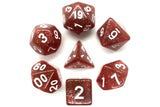 Old School 7 Piece DnD RPG Dice Set: Sparkle - Translucent Coral