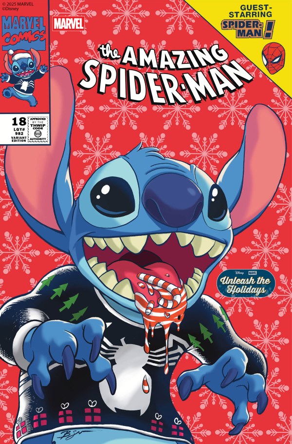 The Amazing Spider-Man (vol 7) #18 Benjamin Su Disney Stitch Unleash the Holidays Variant NM