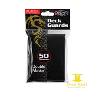 Matte Black Deck Guards 50 Sleeves - Corn Coast Comics