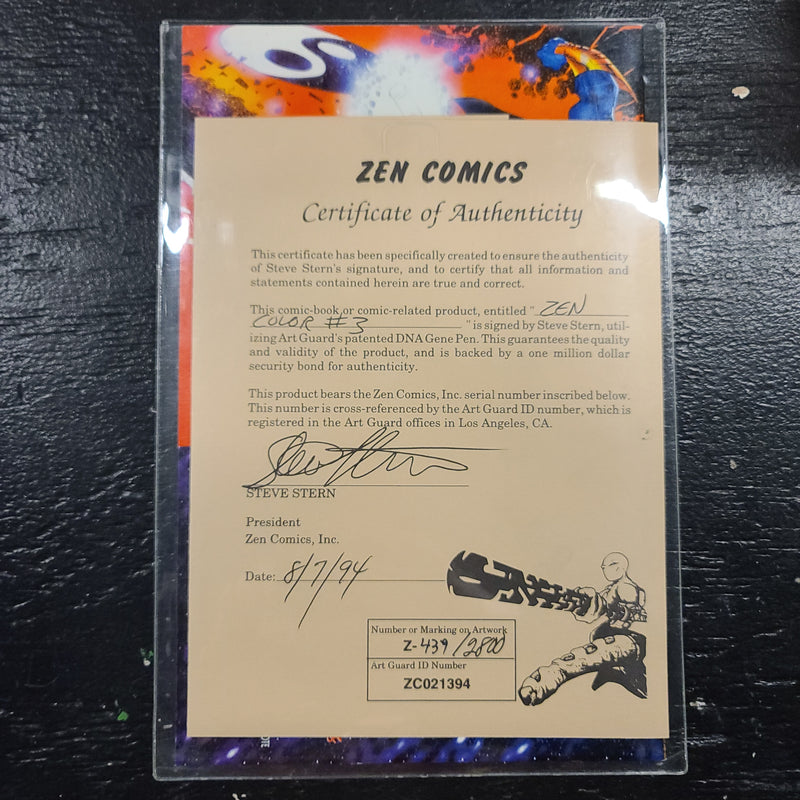 Zen Intergalactic Ninja Color (1994 Entity Volume 1) #3 SIGNED Stern NM