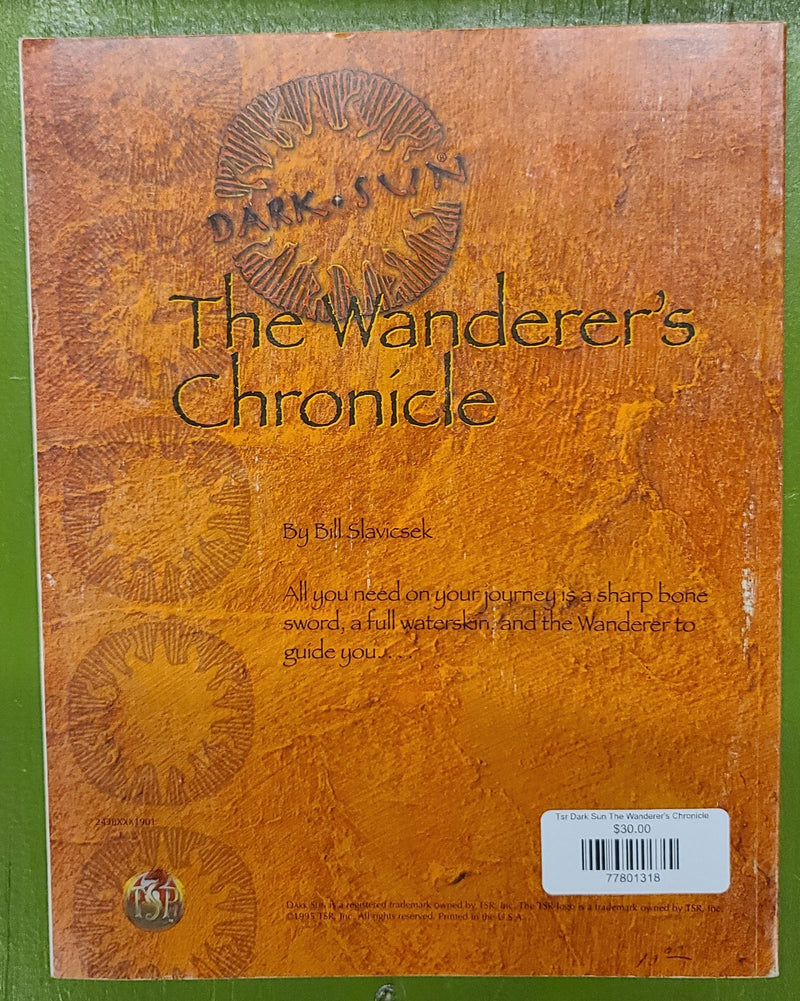 TSR Dark Sun The Wanderer's Chronicle