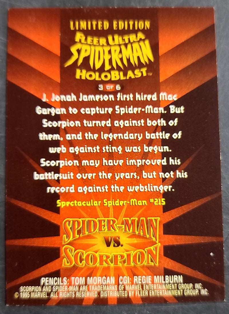 1995 Fleer Ultra Marvel Spider-Man Holoblast Spider-Man vs. Scorpion #3