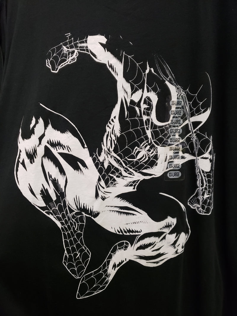 Spider-Man white print on black shirt size XXL