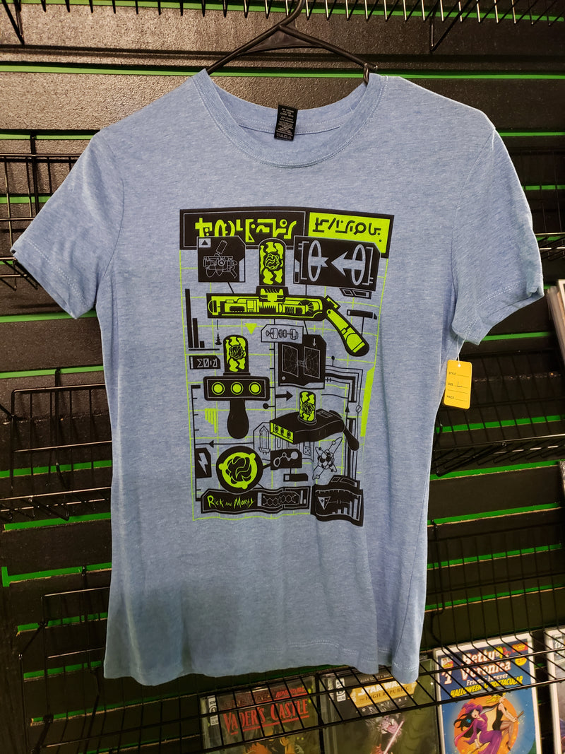 Rick and Morty portal gun women's t-shirt size L
