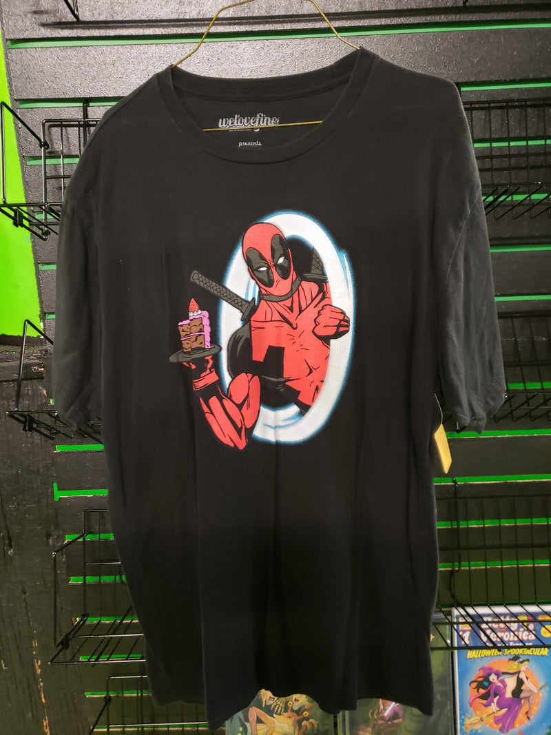 Deadpool with birthday cake shirt size XL