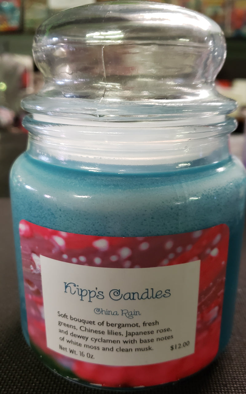 China rain double wick 16 oz candle