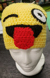 Winking smiling face with tongue emoji adult knitted winter hat