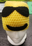 Sunglasses smiling emoji adult knitted winter hat