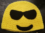 Sunglasses smiling emoji child knitted winter hat