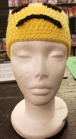 Frowning face emoji adult knitted winter hat