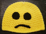 Frowning face emoji adult knitted winter hat