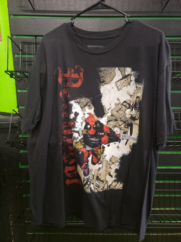 Deadpool written in Old English shirt size XL