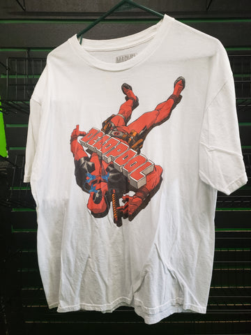 Knocked out Deadpool white shirt size XL