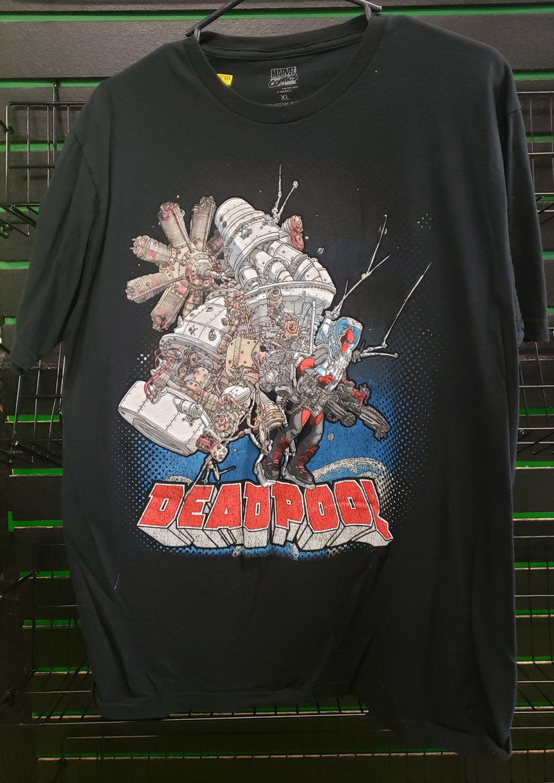 Deadpool in space suit with giant gun shirt size XL