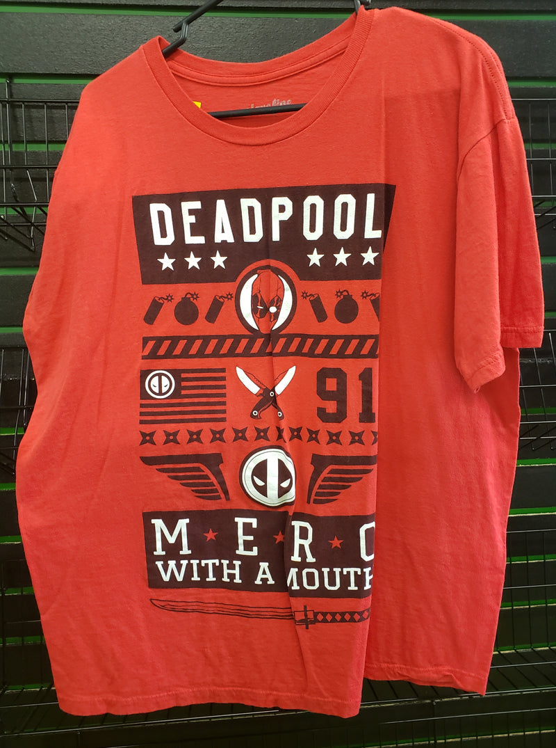 Deadpool Merc With A Mouth red shirt size XL