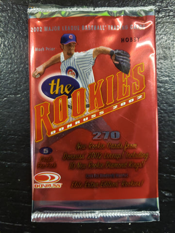 2002 Donruss The Rookies baseball cards pack