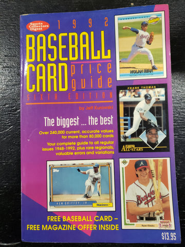 SCD 1992 Baseball Card Price Guide 6th Edition TP